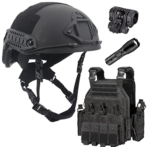 Casque militaire pare-balles NIJ IIIA haut de gamme avec gilet porte-plaque 1000D