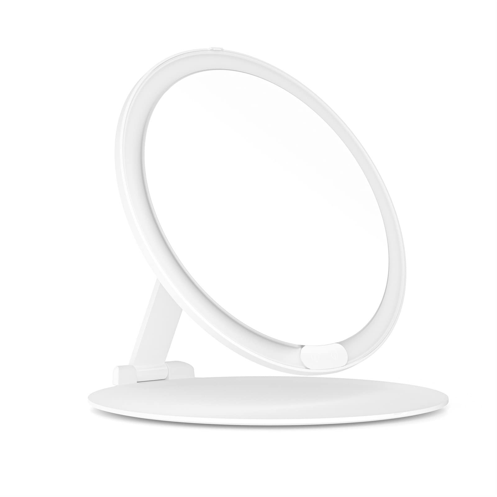 PHONME Espejo de Maquillaje Espejo de Maquillaje portátil con lámpara de luz Espejos de Bolsillo Plegables for luz de Viaje Mesa de atenuación Ajustable Espejo de tocador Espejo de cortesía
