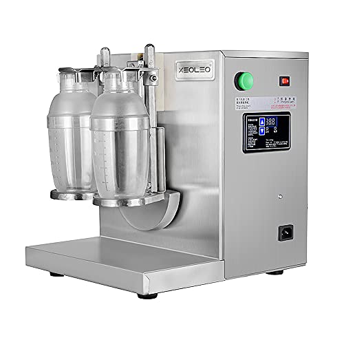 XEOLEO Boba shaker machine Double cup Bubble tea shaker machine for 500cc/700cc Cocktail shaker 60 Sec timing for milk tea