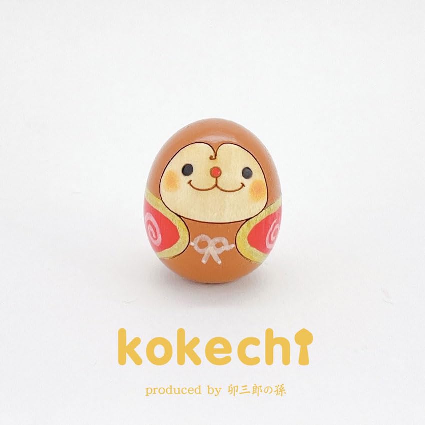 Zodiac Monkey Egg Kokeshi Wooden Figurine