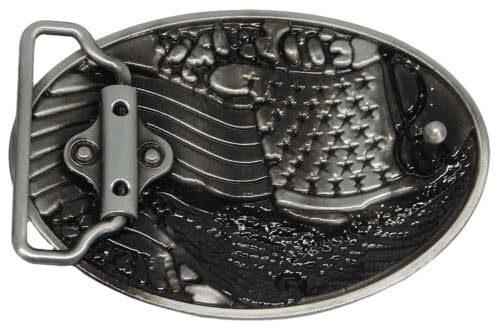 Flakita's Novelties God Bless America USA Wavy Flag & Eagle Belt Buckle