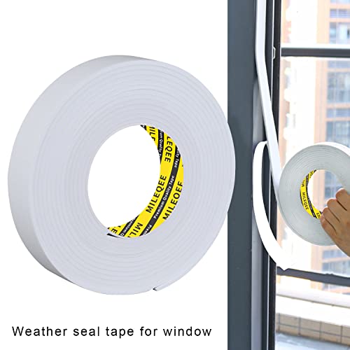 Image of Single-Sided Adhesive Foam Tape EVA White,1.18in x 16.4FT | Multipurpose Sponge Sealing Strip Window Door Insulation Table Edge Protector Wall Bumper Guards