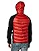 FOG by London Fog Men's Down Filled Hooded Jacket with Ragan Soft Shell Sleeves, Red Orchre/blk, M