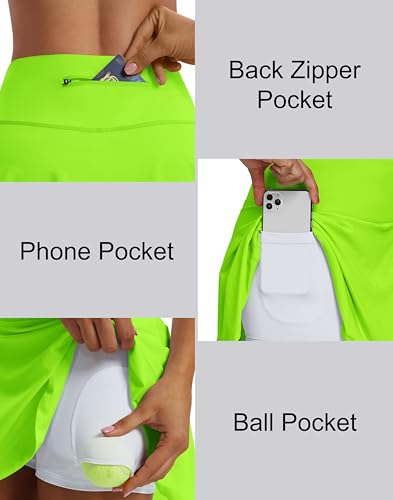 Image of Women's High Waist Pleated Tennis Skirt with 4 Pockets Lightweight Athletic Golf Skorts Skirts for Running Workout