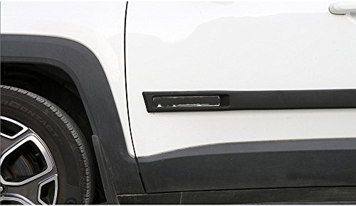 FMtoppeak ABS Body Side Moulding Door Cover Trim Kit Molding Protector Car Styling Mouldings for Jeep Renegade 2015-2018 Black
