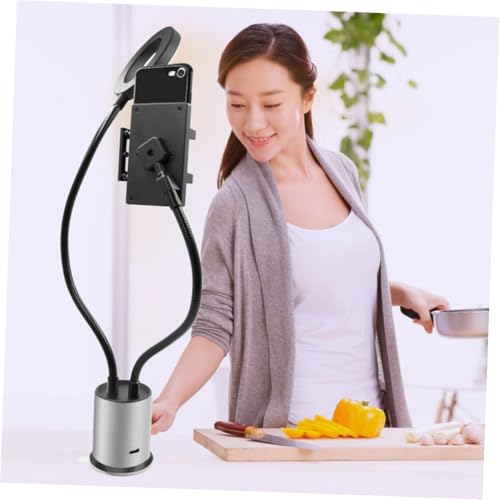 Luz de maquillaje LED NUOBESTY con soporte para móvil flexible y brillo regulable 4
