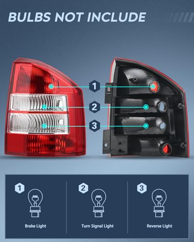 Image of Nilight Taillight Assembly Compatible with 2007 2008 2009 2010 Jeep Compass