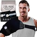 ActiveWrap Shoulder Ice Pack Wrap, with 2 Reusable Gel Packs for Shoulder Pain Relief, Rotator Cuff Cold Therapy, Adjustable Compression Straps, Post-Surgery Must-Have, Large/X-Large