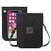MINICAT Women Simple Series Small PU Leather Crossbody Cell Phone Purse Wallet(Black-Gray)