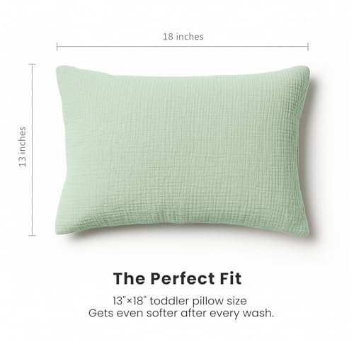 Konssy 2 Pack Muslin Toddler Pillowcases, Soft Baby Pillow Cases, 13"x18" - image 4