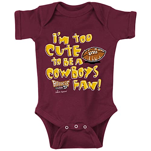 Rookie Wear By Smack Apparel Too Cute (Anti-Dallas) Baby for Washington Football Fans (NB-7T) (Onesie, 6 Months)