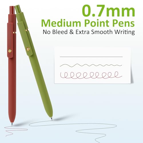 FIOVER Farbstifte, 6 Stück, bunte Gelstifte, mittlere Spitze 0,7 mm, glattes Schreiben, mehrfarbig für Tagebuch, Zeichnen, Kritzeln und Notizen