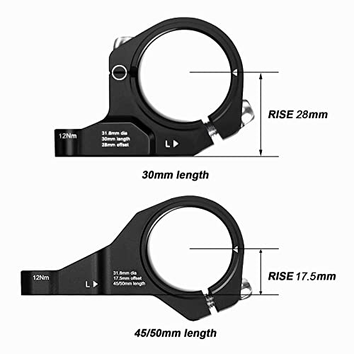 Fifty-Fifty Direct Mount Mountain Bike Stem, Fit For 31.8Mm Handlebar Clamp, Mtb Stem For All Mountain, Downhill, Enduro, Freeride (Black, 30Mm) #TOP3