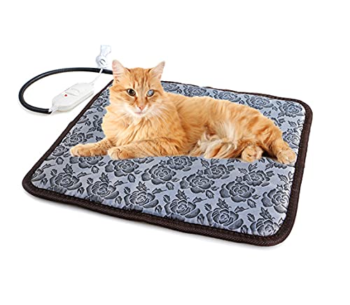 Hongyun Pet Heating Pad For Cat And Dog Indoor Warming Mat Waterproof Heated Mat With Chew Resistant Cord(17.7" X17.7) #TOP28