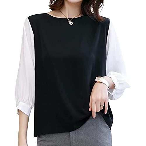 Moilyuko �u���E�X ���f�B�[�X �V���c �`�F�b�N�� ������ �g�b�v�X �؂�ւ� ���i�� �J�W���A�� ������� �ʋ� OL ������ �t�ďH Mo33 (JP, �A���t�@�x�b�g, M, �z���C�g+�u���b�N)