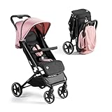 MS BabyWorld – Keo – Silla de paseo ligera hasta 22 kg | Capota extensible | Plegado tipo libro | Ultraligera y compacta | Ruedas grandes (Rosa)