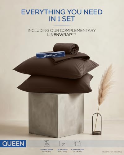 Image of Utopia Bedding Queen Sheet Set 4 Piece Soft Sheets - Brown