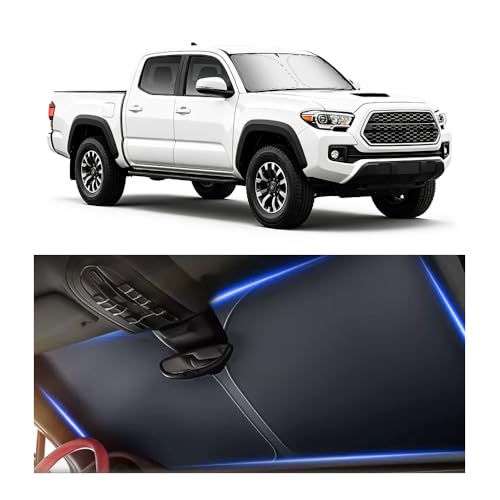 Image of Car Windshield Sun Shade Foldable,2026 Upgraded Car Shade Front Windshield Compatible with Toyota 2016-2026 Tacoma,Sunshade for Cars Windshields with Storage Bag