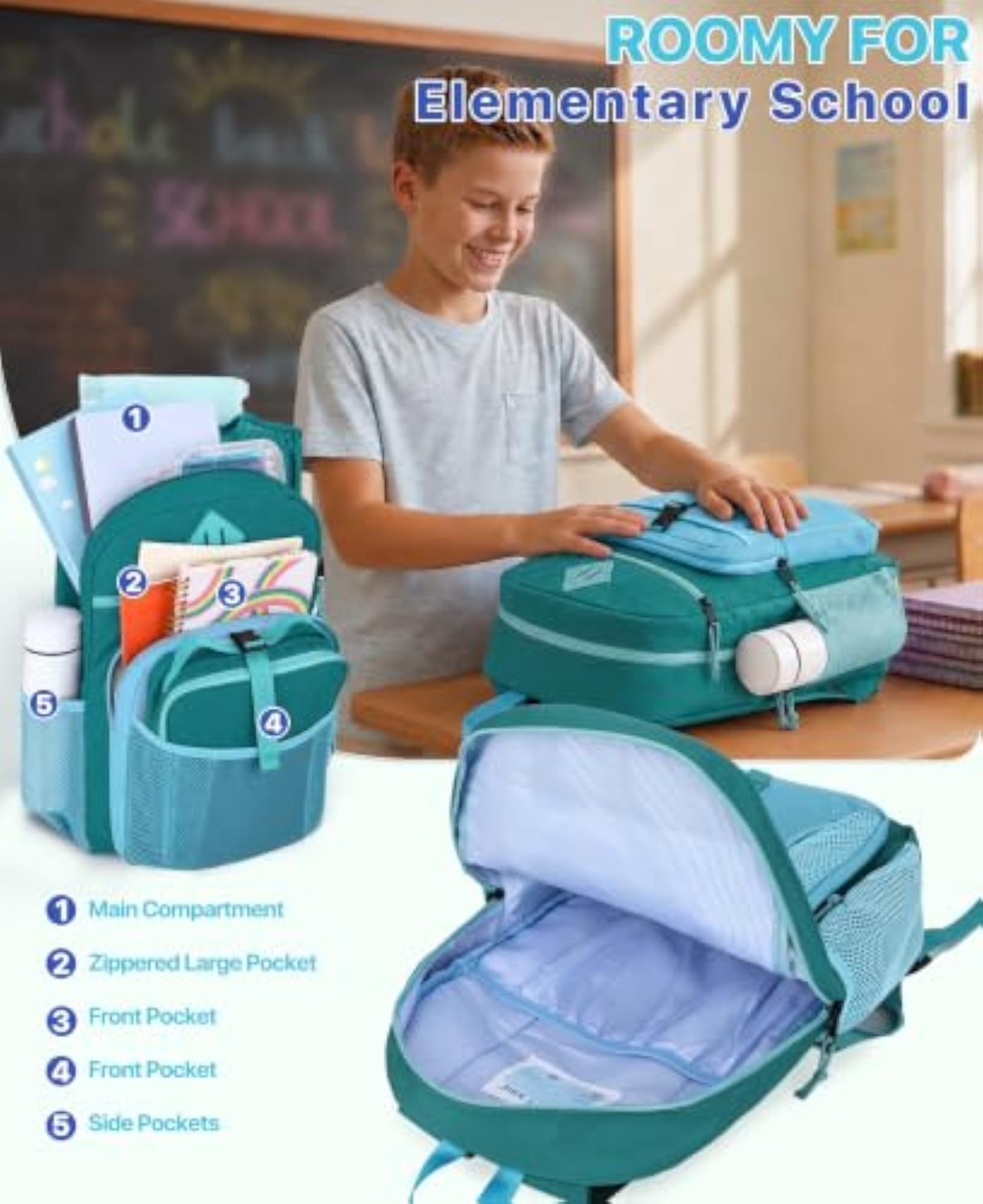 Kids' Backpack Lunch Bag Set, 2-in-1