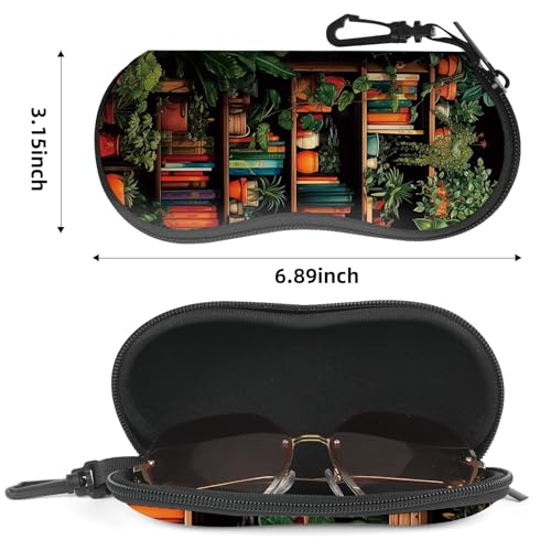 Image of Sunglasses Soft Case, Cute Ultra Light Portable Neoprene Zipper Eyeglass Glasses Case with Belt Clip for Men Women