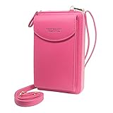 bolso bandolera fucsia ✨ [ Dimensiones del Bolso / Bandolera ] 18 x 11 x 4 cm. El bolsillo frontal del teléfono es de aproximadamente 16 x 9.5 x 2 cm (Alto x Ancho x Fondo)