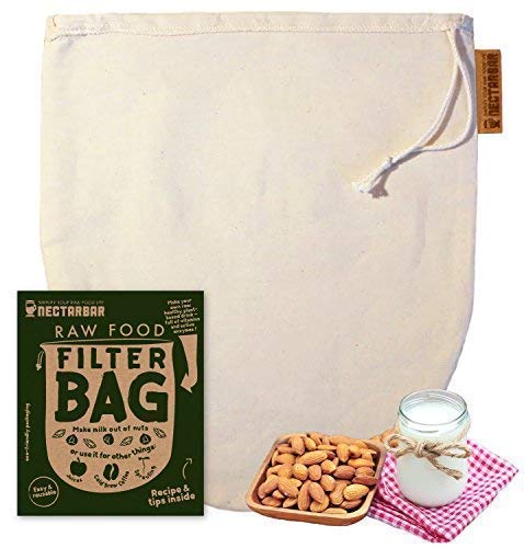 Nussmilchbeutel Baumwolle 25 x 30 cm – Filterbeutel für Mandelmilch, Nussmilch & Säfte – waschbar –â€¦ – Miniatur