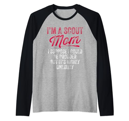 Scout Mamá Orgullosa Scouting Mamá de Scouts Camiseta Manga Raglan