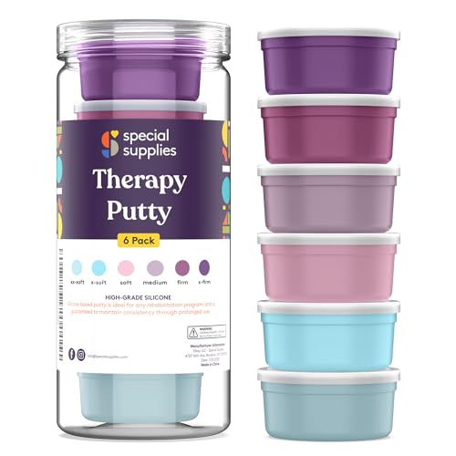 Special Supplies Therapy Putty for Kids and Adults - Resistive Hand Exercise Stress Relief Therapy Putty Kit, Set of 6 Strengths, 3 Ounces Each - Unicorn Colors