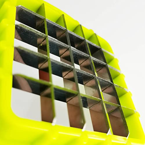 Egg Chopper Fruit Salads Cuter Potato Cutter Hard Boiled Fruit Cube,Vegetable Slicer,White Onion Chopper Food Chopper Manual Mandolin Slicer,Cheese Grater - Length of Each Small Grid 0.5 Inch,Green - Image 4