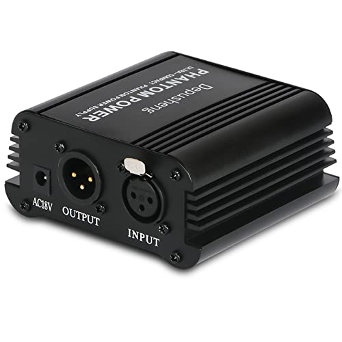 Depusheng Usb 1- Channel 48V Phantom Power Supply W/ Adapter Xlr Audio Cable For Condenser Micro Microphone Music Equipment #TOP1