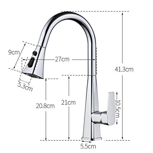 Robinet de cuisine avec douchette mitigeur évier eau chaude et froide