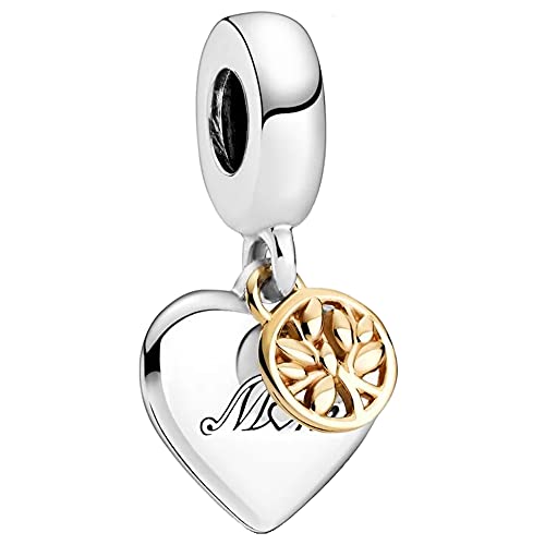 Colgante Árbol de la Familia de plata 925 con diseño bicolor exclusivo y acabado de alta joyería