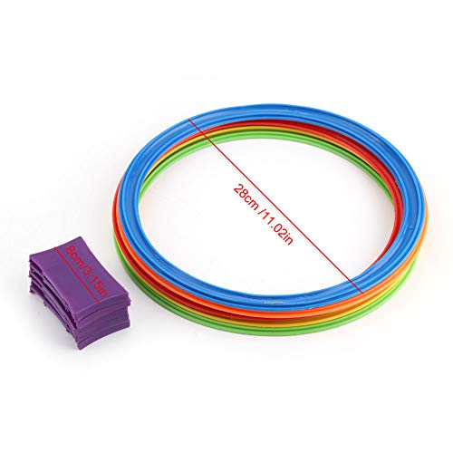 Pinsofy Multi-Colored Hopscotch Rings Game Set, Jumping Rings Game, Good Flexibility for Outdoor Use Indoor Use