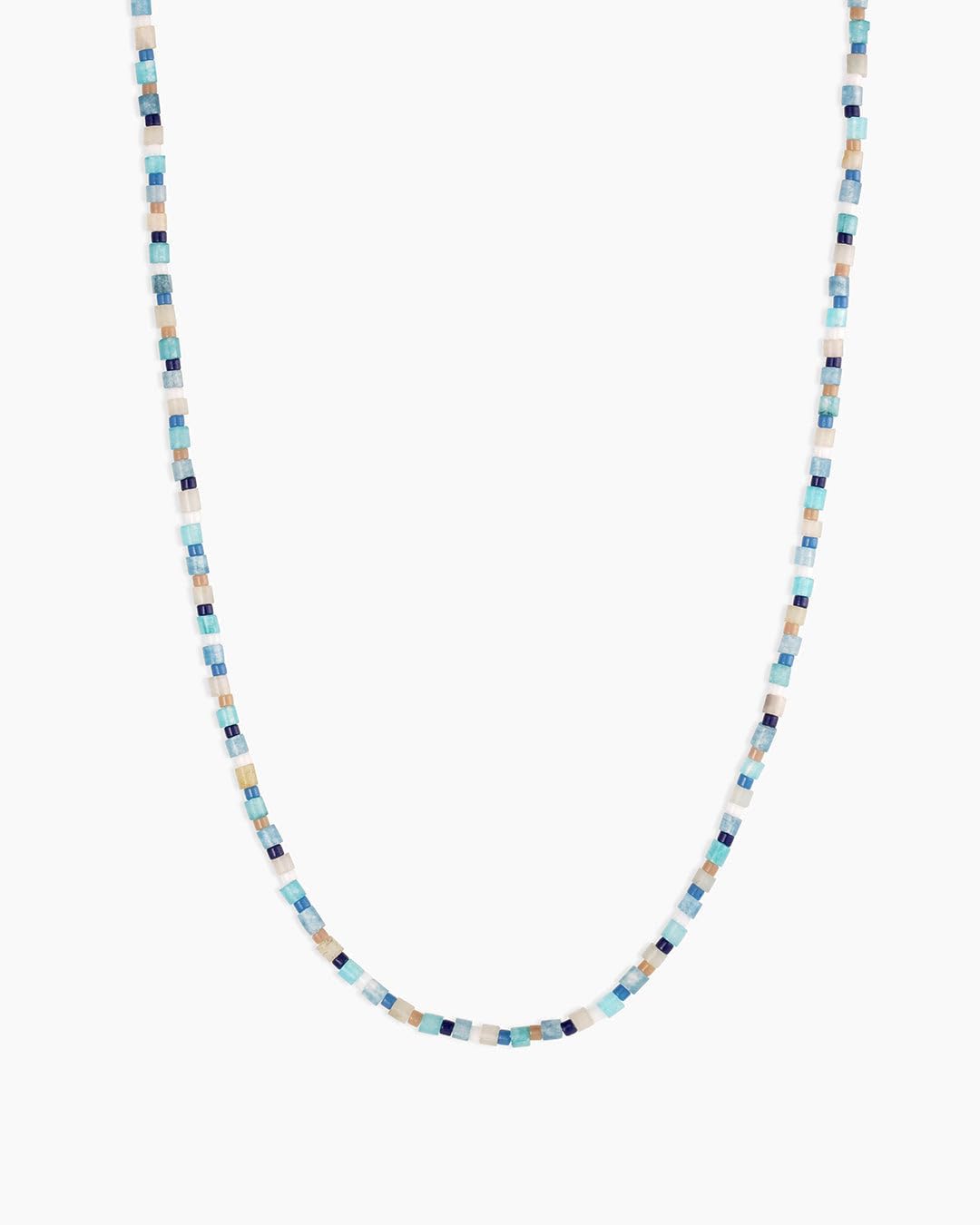 gorjana - Harbor Necklace 23-inch - 18k Gold Plated Brass - Pear Clasp - Available in Mixed Amazonite and Pearl - Versatile Layering Accessory - Everyday Wear - Durable and Stylish - Image 2