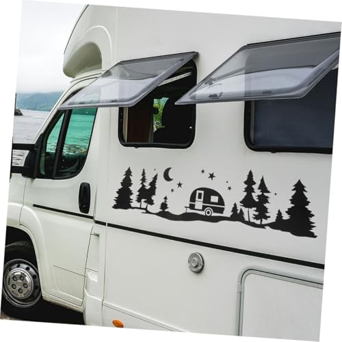 Calcomanías de vinilo de luna y árbol 2 piezas de PET negro para autocaravanas 4