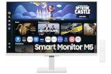 SAMSUNG M5 Series 27-Inch Full HD (1920 * 1080) White Smart Monitor with Smart TV Apps, Screen Mirroring, Samsung Knox Security & Endless Free Content (LS27FM501ENXZA) - [Canada Version]