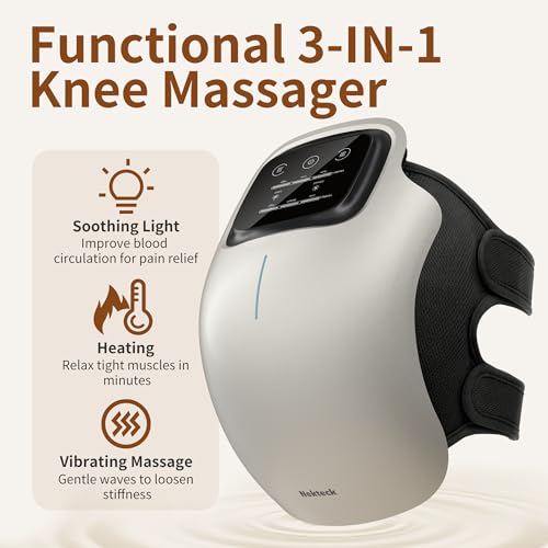 Nekteck Cordless Knee Massager with Heat for Pain Relief, HS...