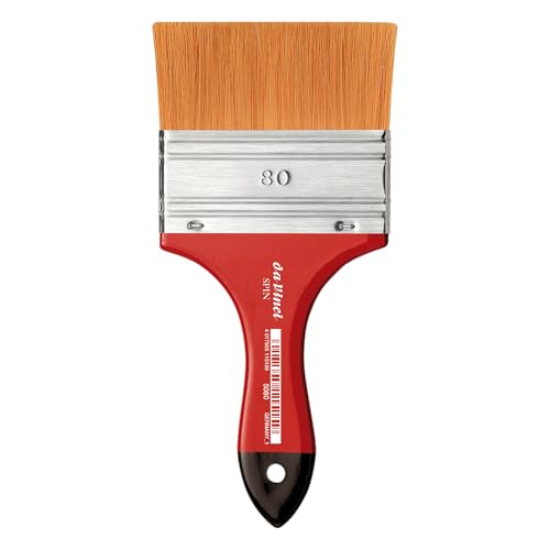 Image of da Vinci Watercolor Series 5080 CosmoTop Spin Paint Brush, Wash Synthetic with Red Handle, Size 80 (5080-80)