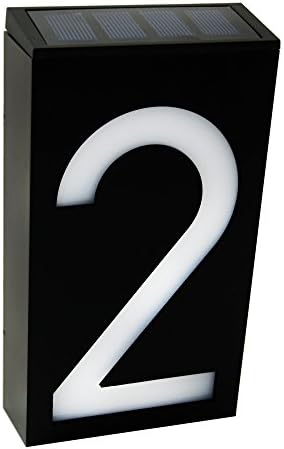 Waterproof Solar Power LED Address Number Door Wall Plate Light Sign - Digit 2