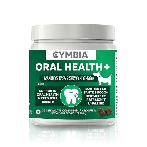 Cymbia Oral Health+ – Advanced Dog Dental Care Chews with Kelp, Pomegranate and Cranberry – Fresh Breath, Immune Support & Antioxidants – Vet-Formulated Dental Treat for Dogs – Approx. 70 Days Supply