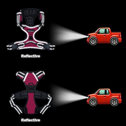 BARKBAY No Pull Pet Harness Dog Harness Adjustable Outdoor Pet Vest 3M Reflective Oxford Material Vest for PINK Dogs… - Image 6
