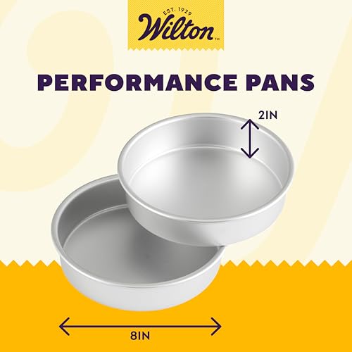 Wilton Performance Pans Aluminum Round Cake Pan, 8 x 2 in., Pack of 2