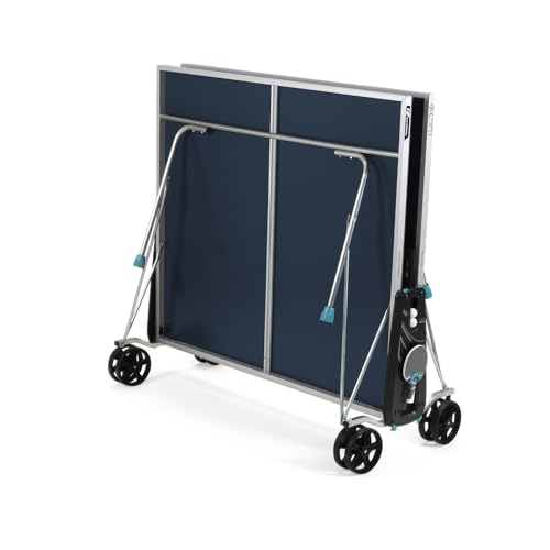 CORNILLEAU - 100X Outdoor Table Tennis Table - Folding & Compact - Weather and Schockproof - 4mm Laminate Top - Accessories Storage - Blue or Grey