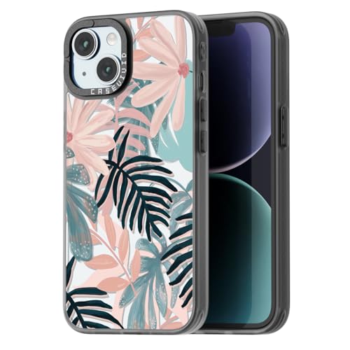 Coque iPhone 15 palmier noir : protection esthétique et durable 6,1 pouces pour femme