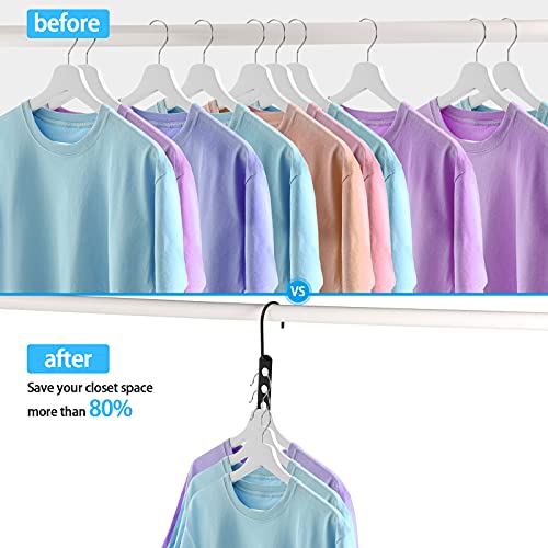 Closet Hangers Metal Magic Hangers Saving Clothes Hangers For Closet Organizer Clothing Hanger Organizer Hook Design Closet Organizer Hanger (Black,20 Pieces) #TOP5
