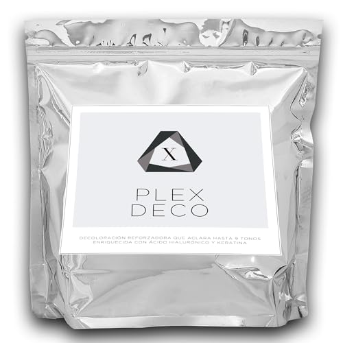 DECOLORACIÓN PROFESIONAL EN POLVO PLEXDECO 9 tonos | Superaclarante | Decoloración para el pelo | Con Ácido Hialurónico| Con Keratina | 500gr (Bolsa)