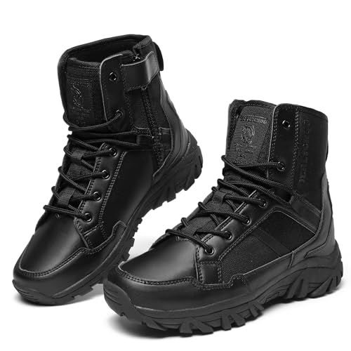 derlychug Herren Taktikstiefel Militär Combat Boots Reißverschluss Leichte Outdoor Wanderstiefel Wüstentaugliche Rutschfeste Trekking-Schuhe für Freizeit Abenteuer(black,45) derlychug Herren Taktikstiefel Militär Combat Boots Reißverschluss Leichte Outdoor Wanderstiefel Wüstentaugliche Rutschfeste Trekking-Schuhe für Freizeit Abenteuer(black,45)