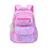 Mochila Infantil Colorida Grande Bolsa Escolar Porta Lápis Caneta Espaço Notebook Garrafa (ROXO)