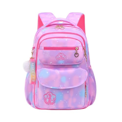 Mochila Infantil Colorida Grande Bolsa Escolar Porta Lápis Caneta Espaço Notebook Garrafa (ROXO)