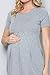 My Bump Women's Maternity Front Pleat Short Sleeve Casual Top(Made in USA)(H Grey Solid, X-Large)